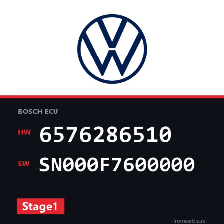VW Passat 6576286510 SN000F7600000 Stage1 tuning file