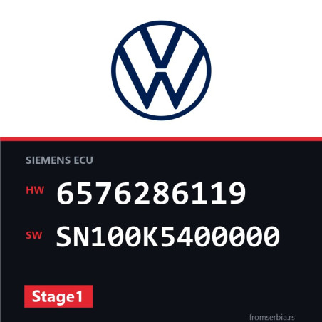 VW Passat 6576286119 SN100K5400000 Stage1 tuning file