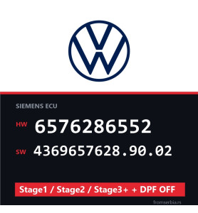VW 6576286552 4369657628.90.02 Stage1 / Stage2 / Stage3+ + DPF OFF fil