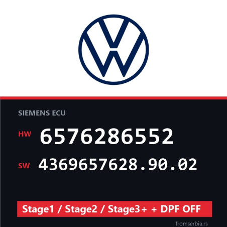 VW 6576286552 4369657628.90.02 Stage1 / Stage2 / Stage3+ + DPF OFF fil