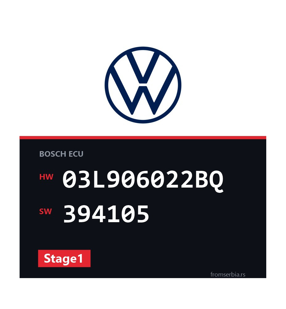 VW Passat 03L906022BQ 394105 Stage1 tuning file