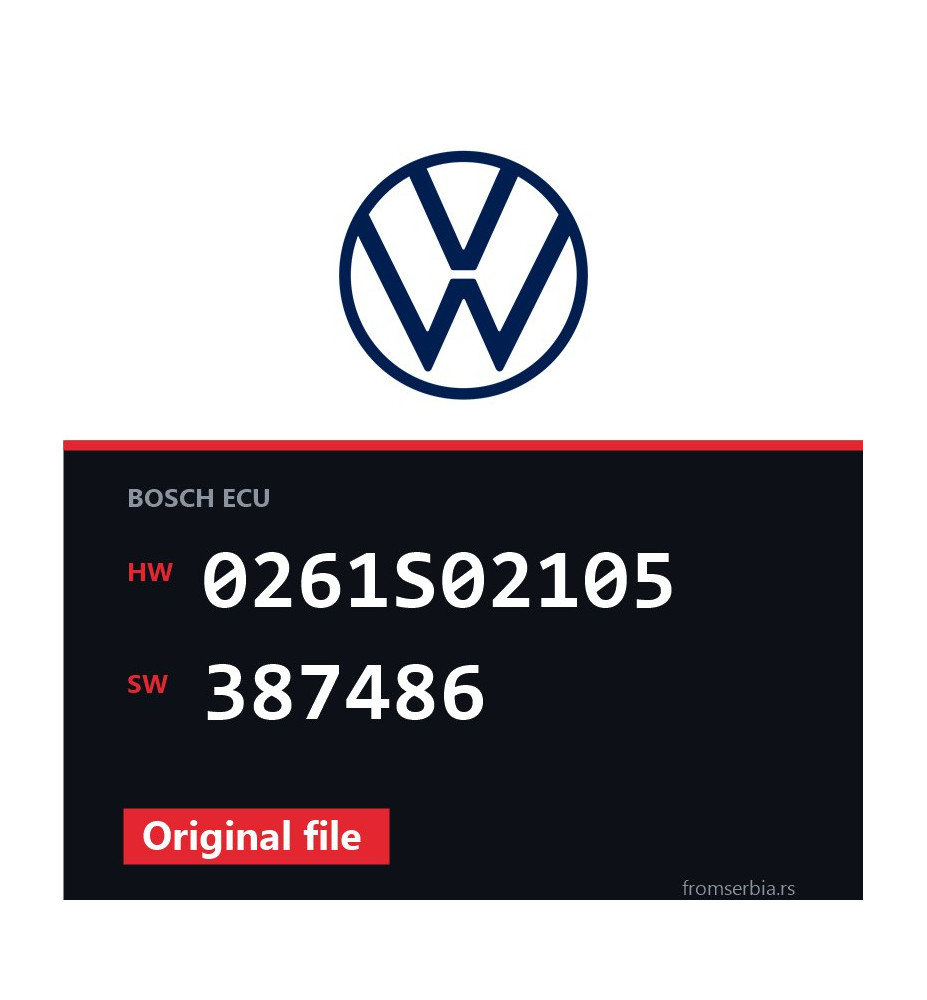 VW Passat 0261S02105 387486 original ECU file