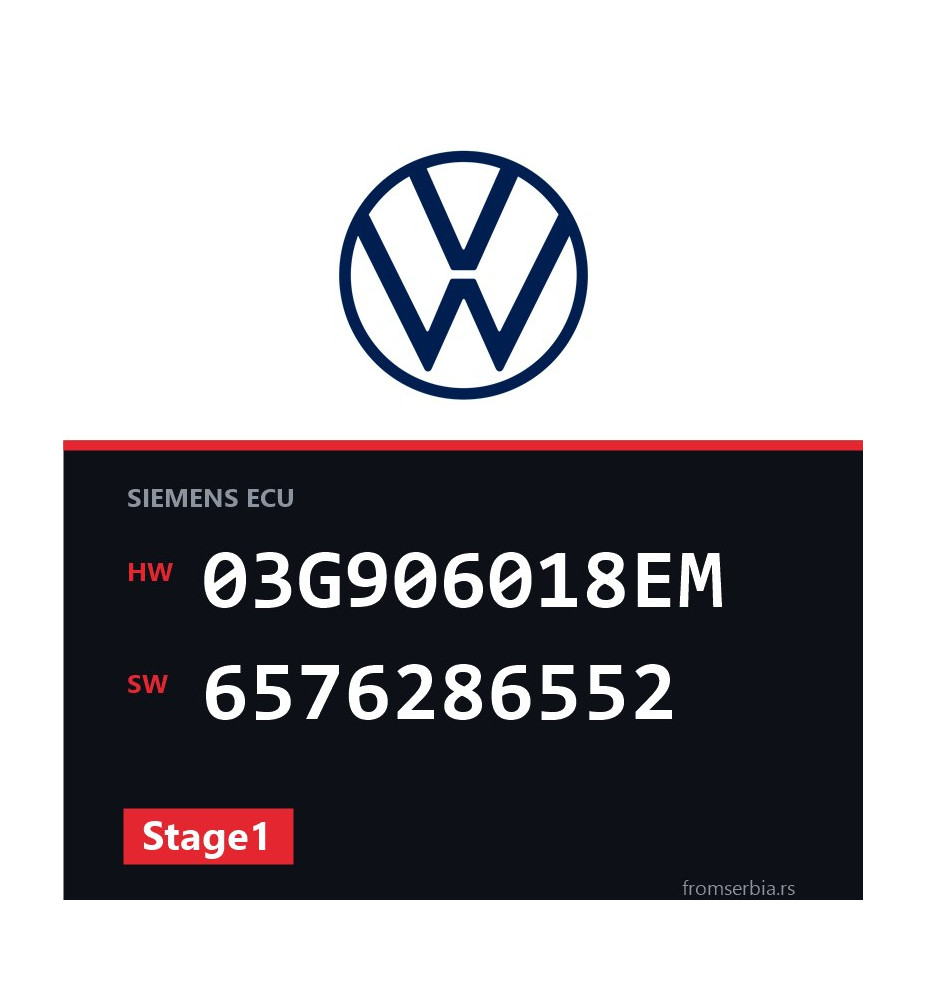 VW Passat 03G906018EM 6576286552 Stage1 tuning file