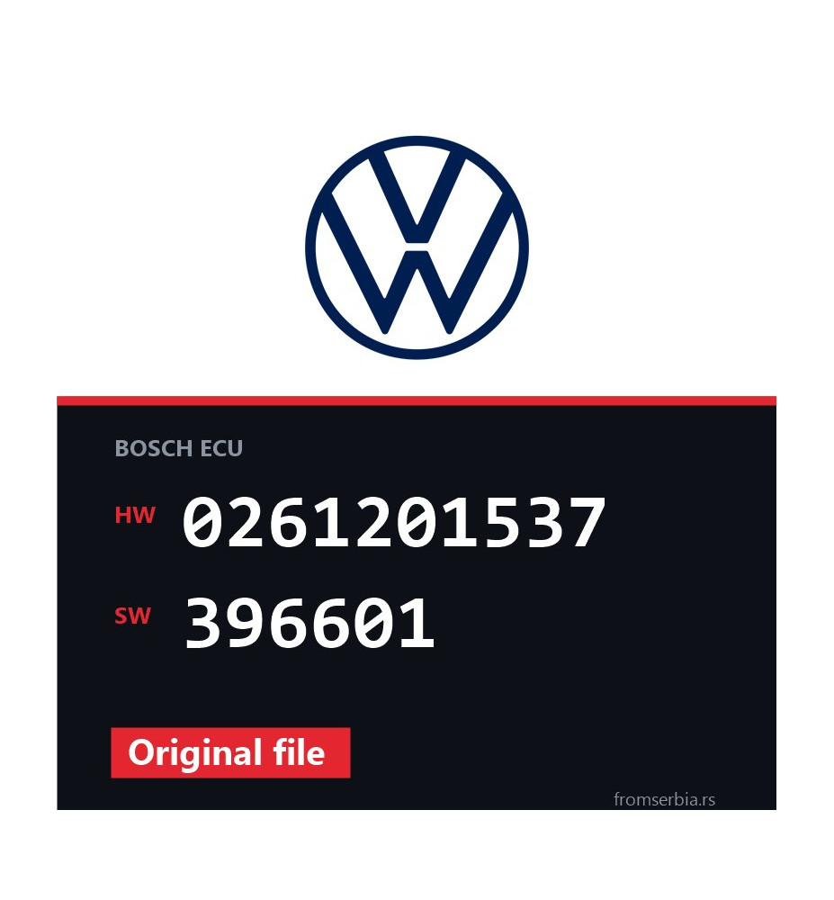 VW Passat 0261201537 396601 original ECU file