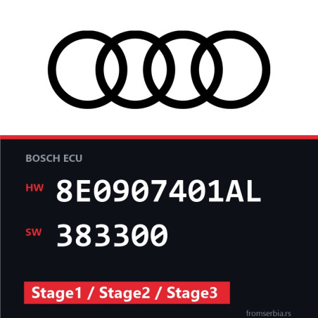 Audi A4 8E0907401AL 383300 Stage1 / Stage2 / Stage3 tuning file