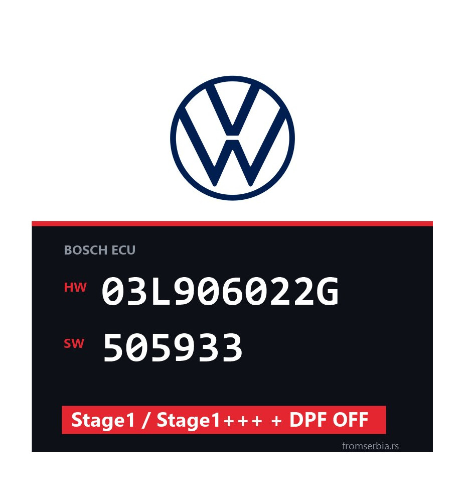 VW Passat 03L906022G 505933 Stage1 / Stage1+++ + DPF OFF tuning file