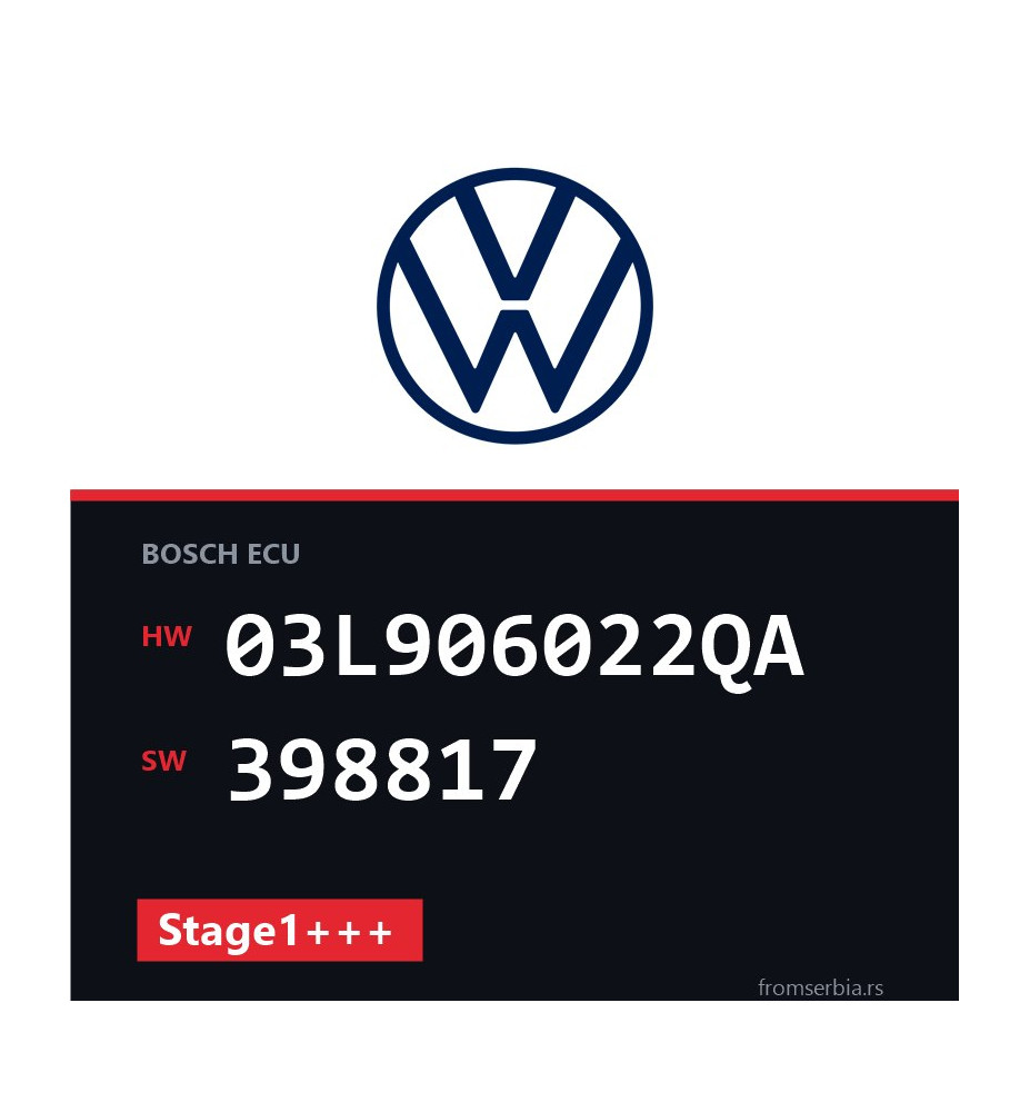 VW Passat 03L906022QA 398817 Stage1+++ tuning file