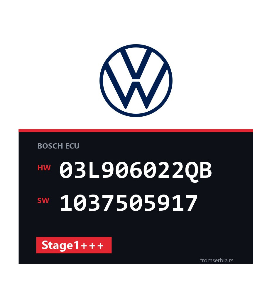 VW Passat 03L906022QB 1037505917 Stage1+++ tuning file