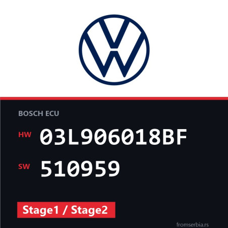 VW Passat 03L906018BF 510959 Stage1 / Stage2 tuning file