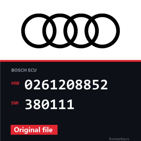 Audi A4 0261208852 380111 original ECU file