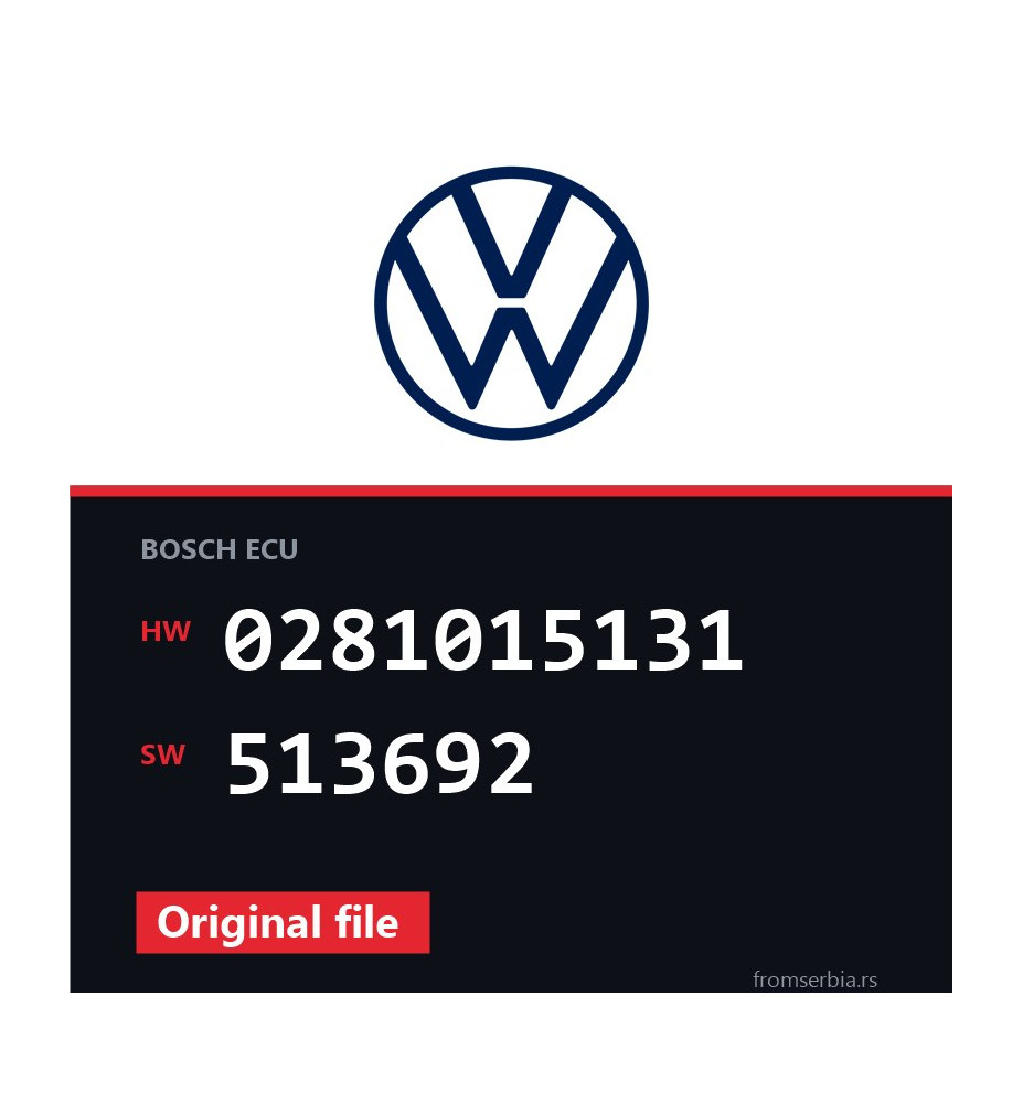 VW Passat 0281015131 513692 original ECU file