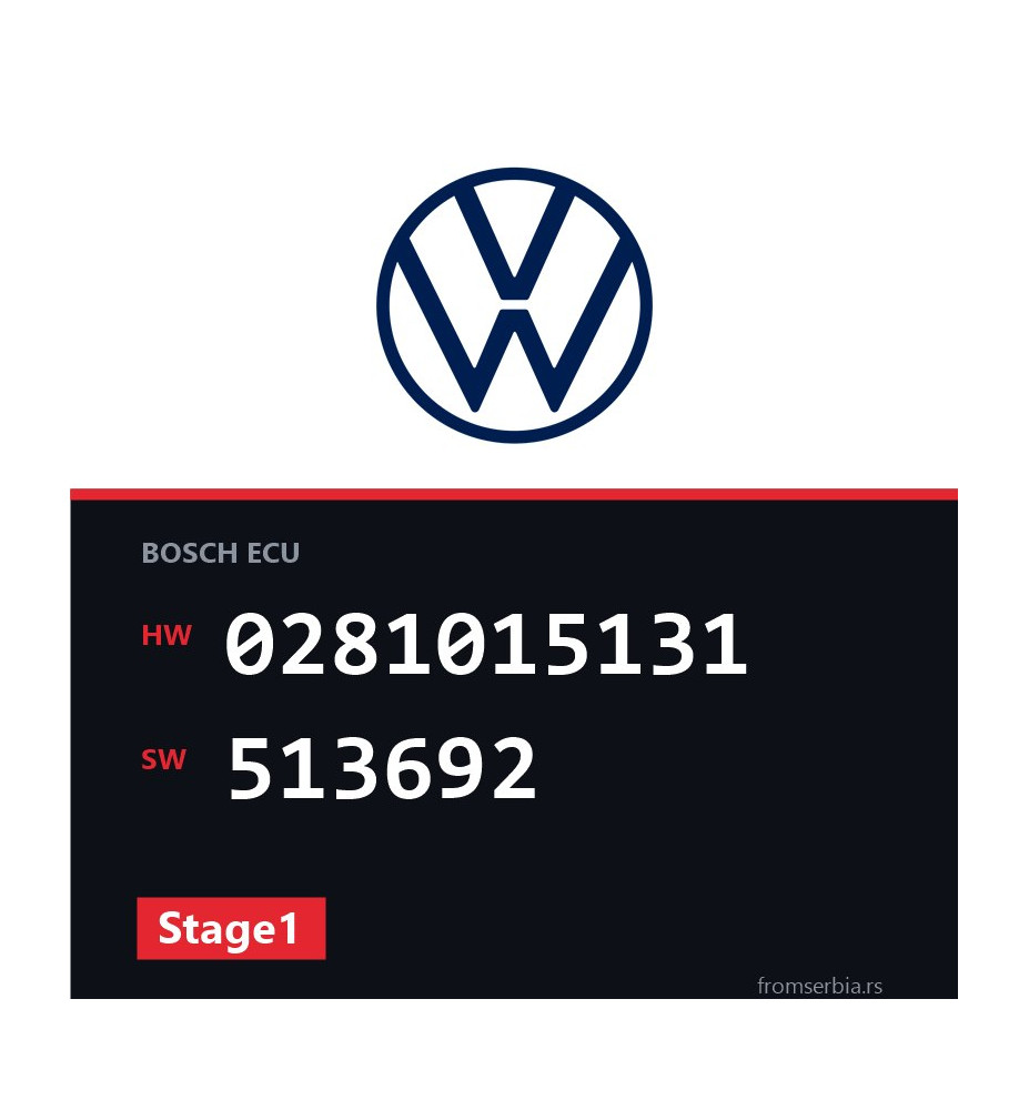 VW Passat 0281015131 513692 Stage1 tuning file