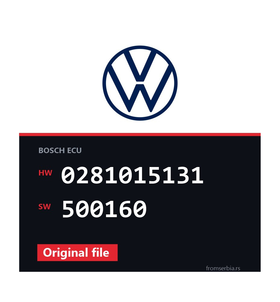 VW Passat 0281015131 500160 original ECU file