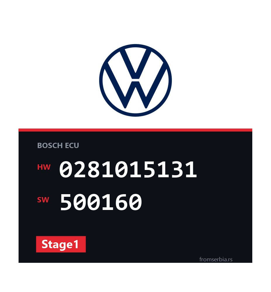 VW Passat 0281015131 500160 Stage1 tuning file