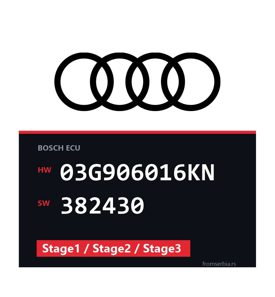 Audi A4 03G906016KN 382430 Stage1 / Stage2 / Stage3 tuning file
