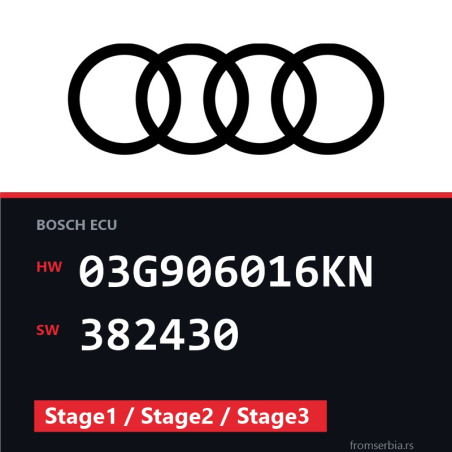 Audi A4 03G906016KN 382430 Stage1 / Stage2 / Stage3 tuning file
