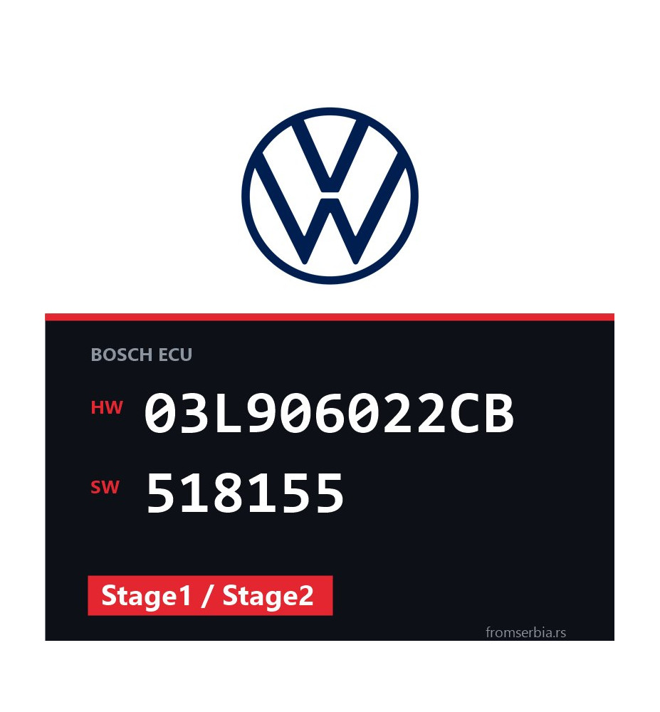 VW Passat 03L906022CB 518155 Stage1 / Stage2 tuning file