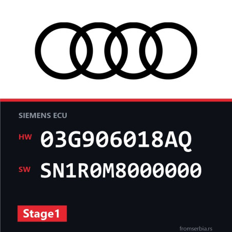 Audi A4 03G906018AQ SN1R0M8000000 Stage1 tuning file