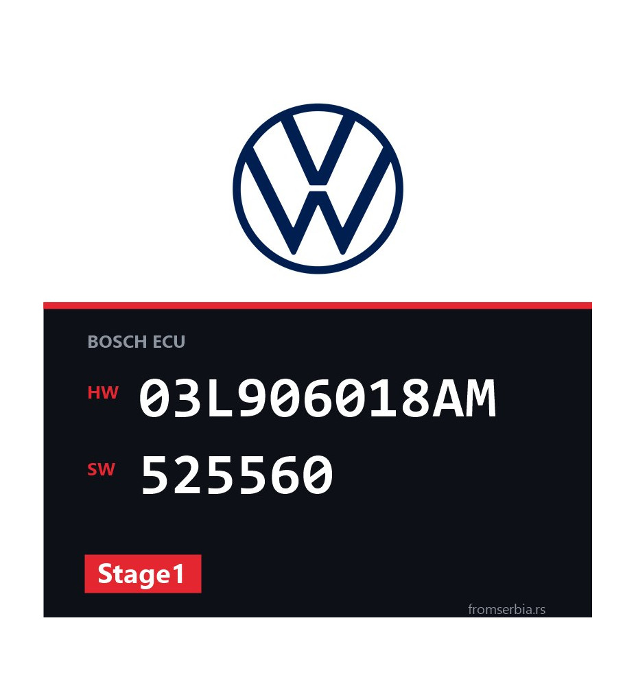 VW Passat 03L906018AM 525560 Stage1 tuning file