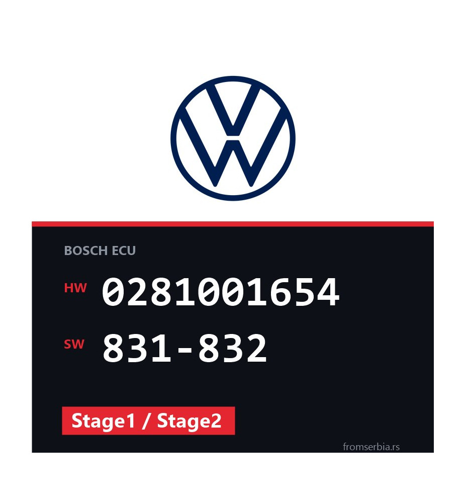 VW Passat 0281001654 831-832 Stage1 / Stage2 tuning file