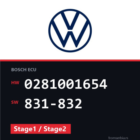 VW Passat 0281001654 831-832 Stage1 / Stage2 tuning file
