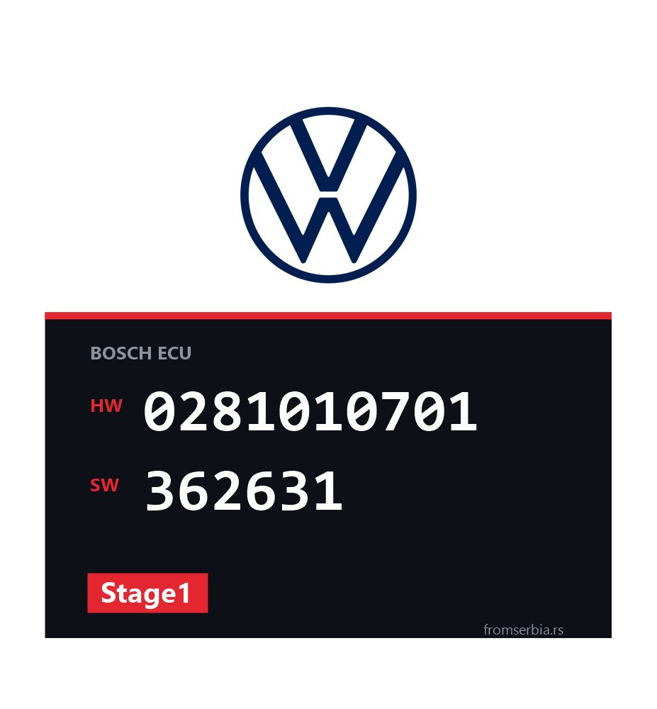 VW Passat 0281010701 362631 Stage1 tuning file