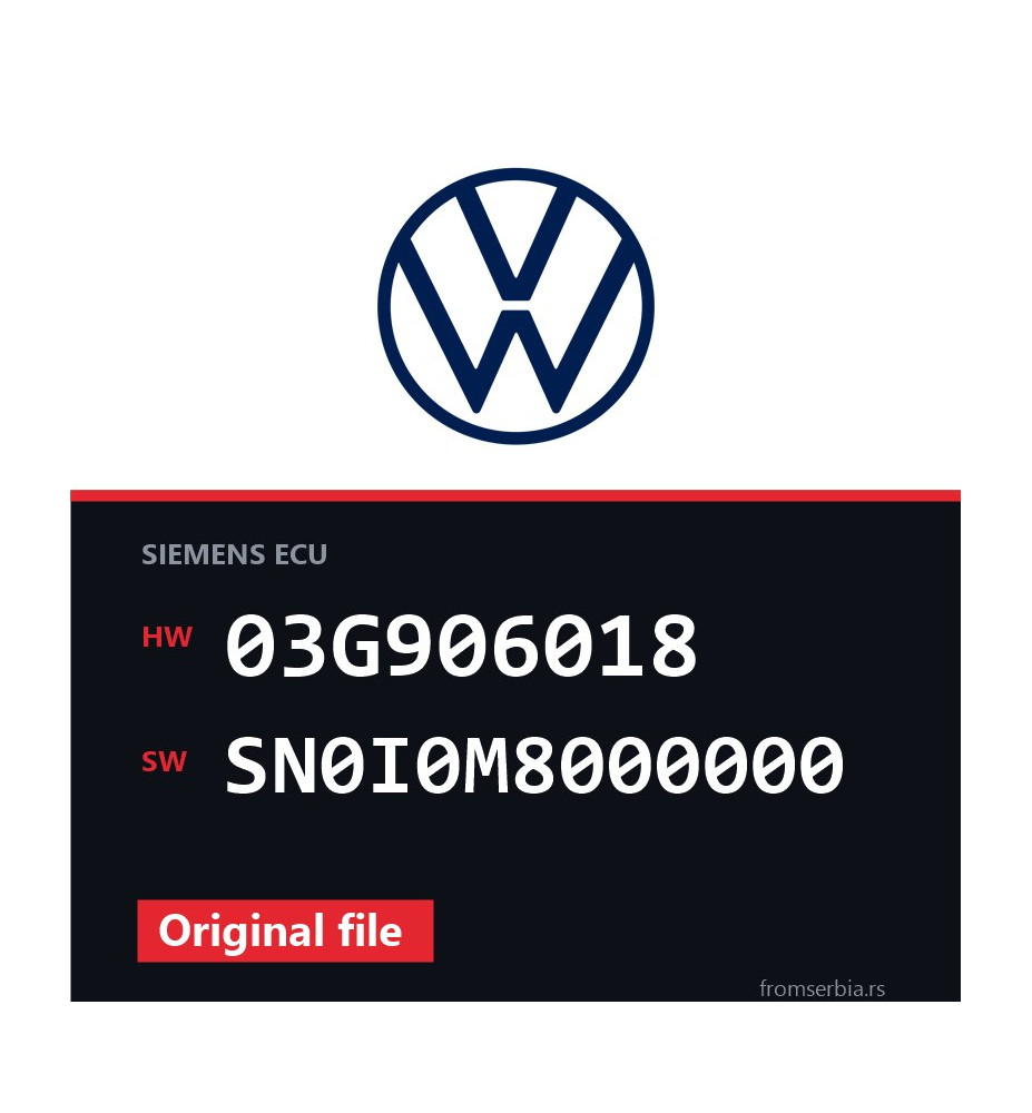 VW Passat 03G906018 SN0I0M8000000 original ECU file