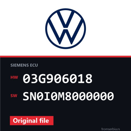 VW Passat 03G906018 SN0I0M8000000 original ECU file
