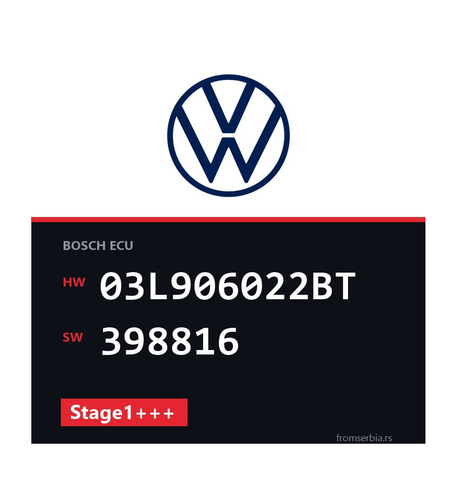 VW Passat 03L906022BT 398816 Stage1+++ tuning file
