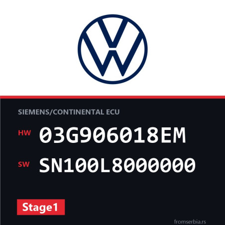 VW Passat 03G906018EM SN100L8000000 Stage1 tuning file
