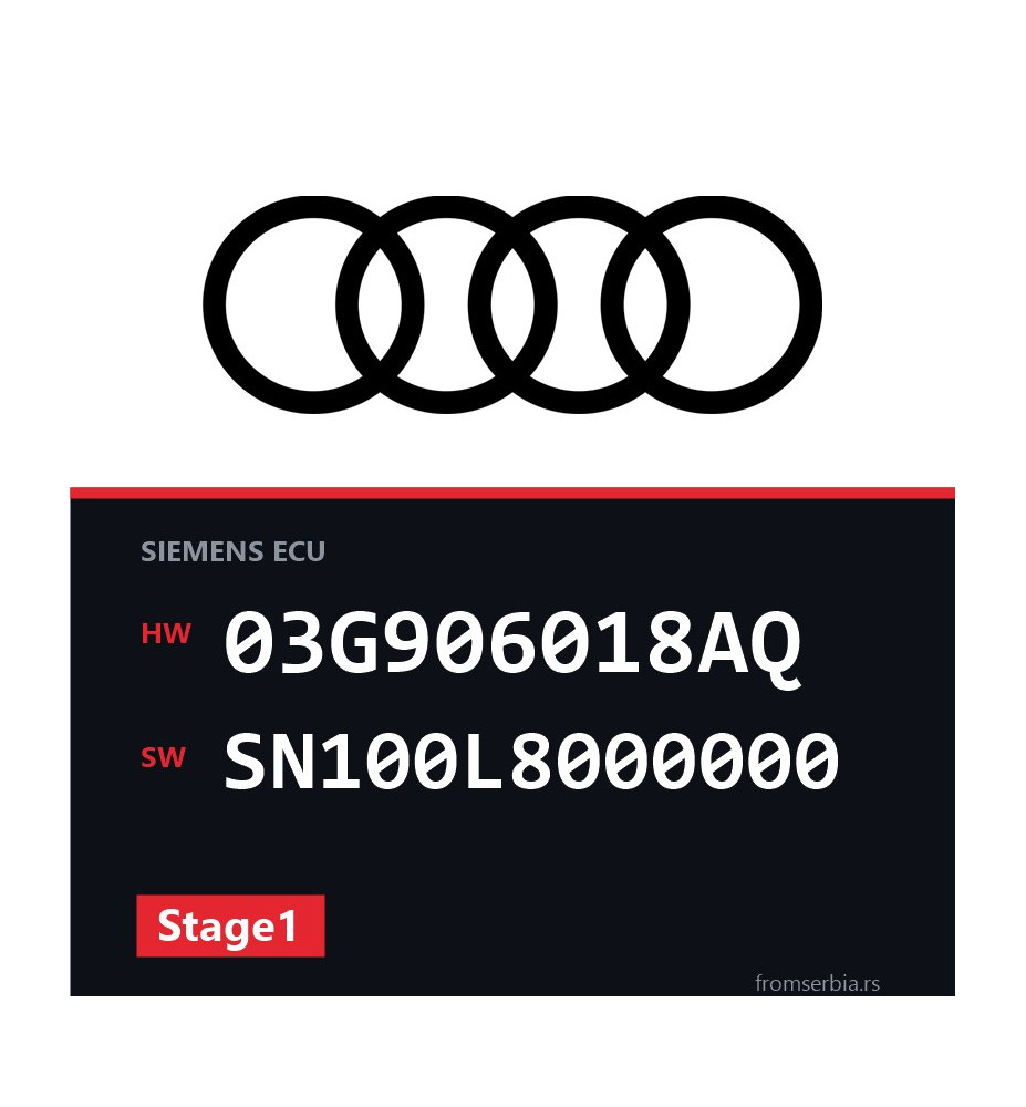 Audi A4 03G906018AQ SN100L8000000 Stage1 tuning file