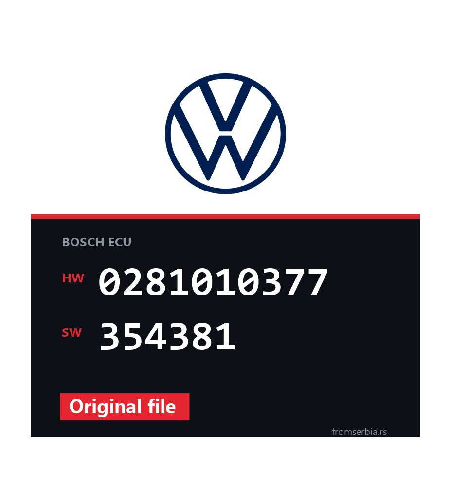 VW Polo 0281010377 354381 original ECU file