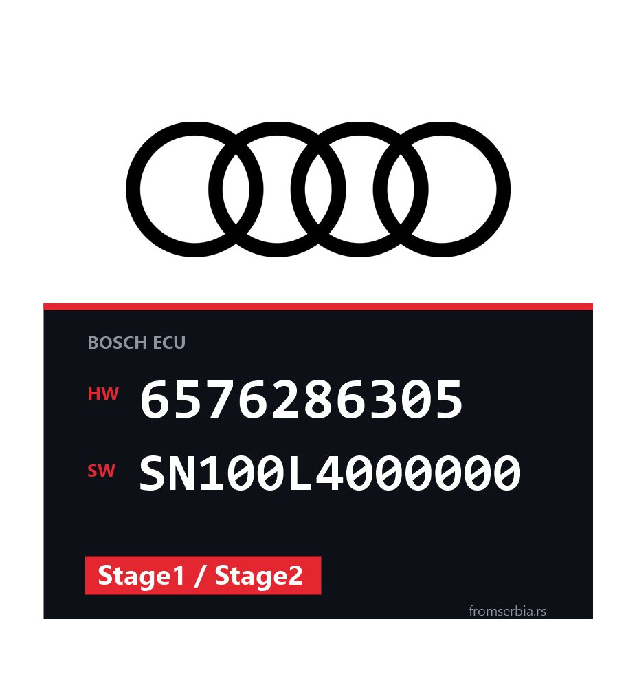 Audi A4 6576286305 SN100L4000000 Stage1 / Stage2 tuning file