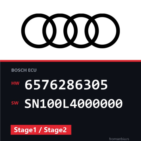 Audi A4 6576286305 SN100L4000000 Stage1 / Stage2 tuning file