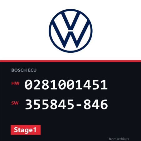 VW Polo 0281001451 355845-846 Stage1 tuning file