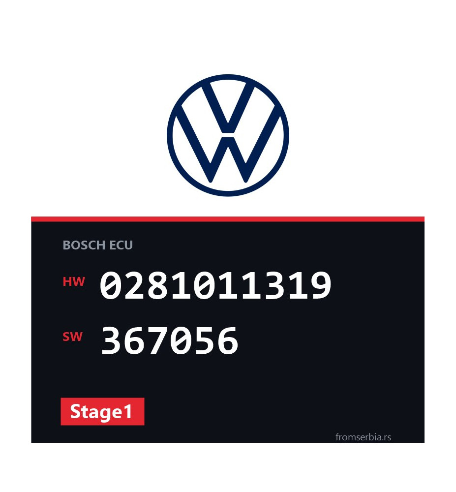VW Polo 0281011319 367056 Stage1 tuning file
