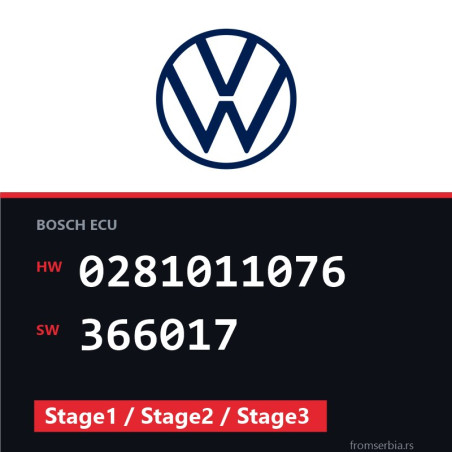 VW Polo 0281011076 366017 Stage1 / Stage2 / Stage3 tuning file