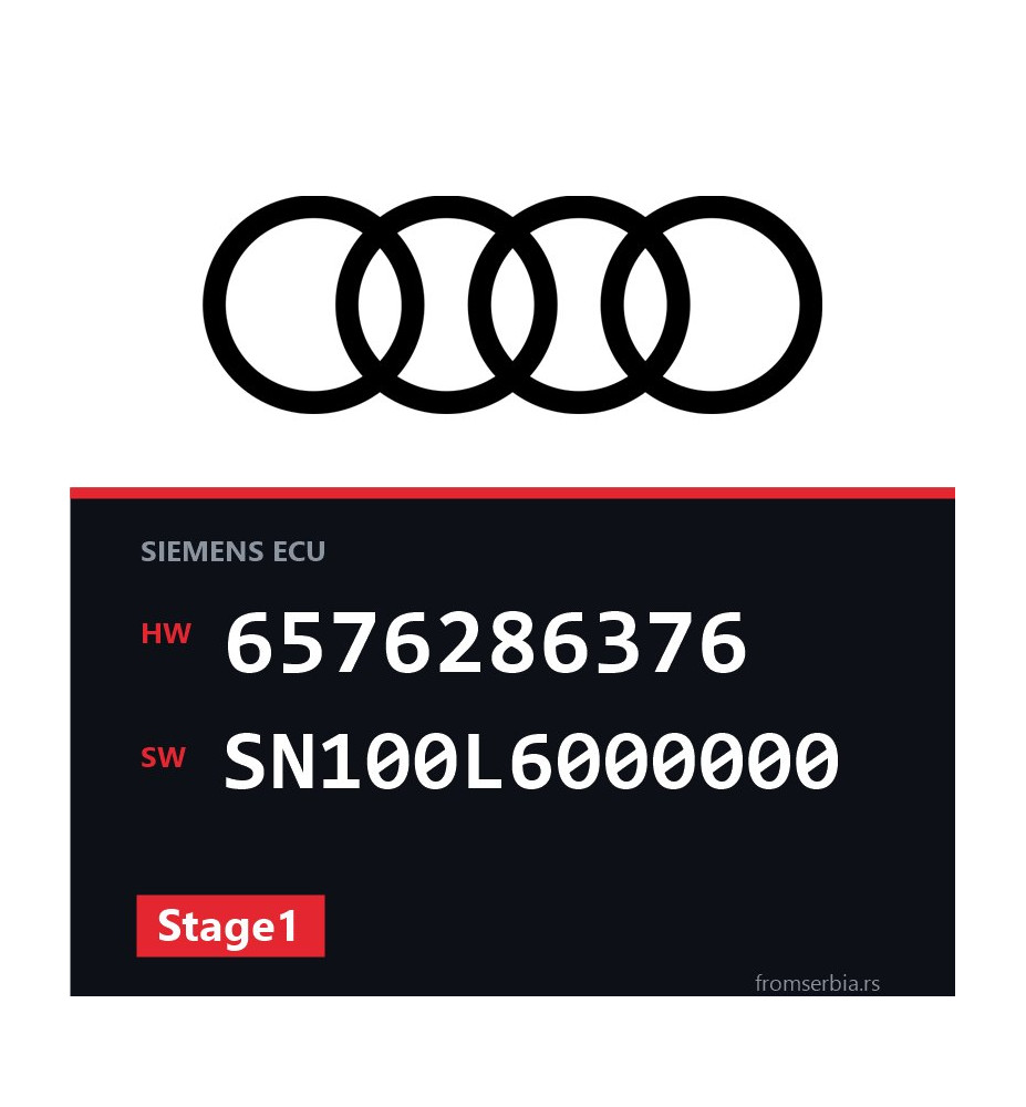 Audi A4 6576286376 SN100L6000000 Stage1 tuning file