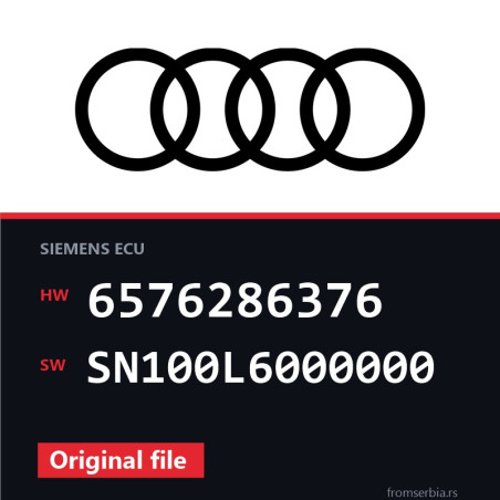 Audi A4 6576286376 SN100L6000000 original ECU file