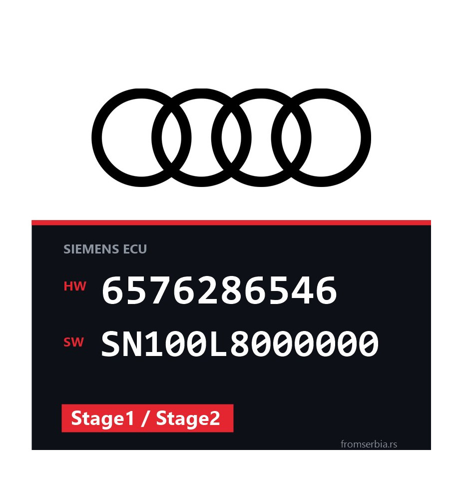 Audi A4 6576286546 SN100L8000000 Stage1 / Stage2 tuning file