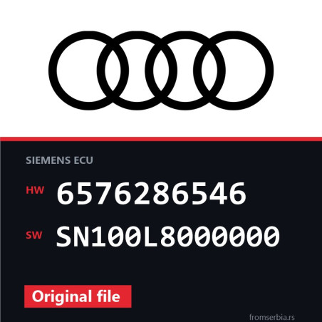 Audi A4 6576286546 SN100L8000000 original ECU file