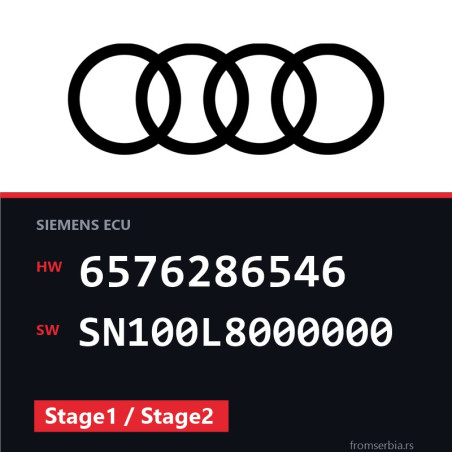 Audi A4 6576286546 SN100L8000000 Stage1 / Stage2 tuning file