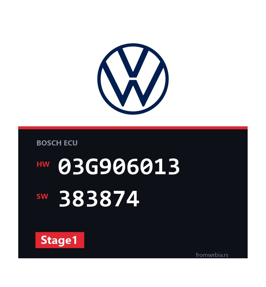 VW Polo 03G906013 383874 Stage1 tuning file