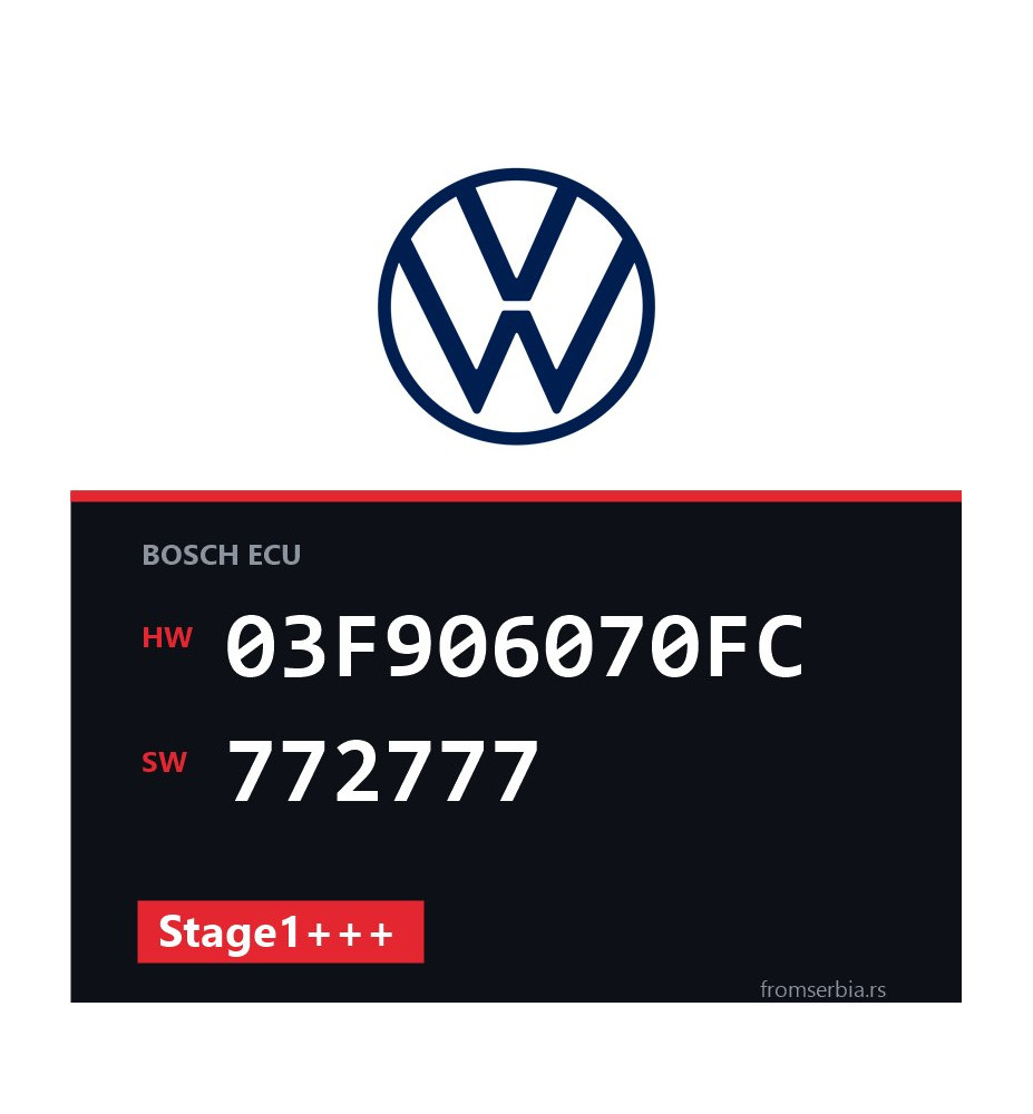 VW Polo 03F906070FC 772777 Stage1+++ tuning file