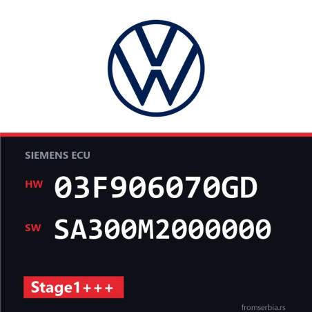 VW Polo 03F906070GD SA300M2000000 Stage1+++ tuning file