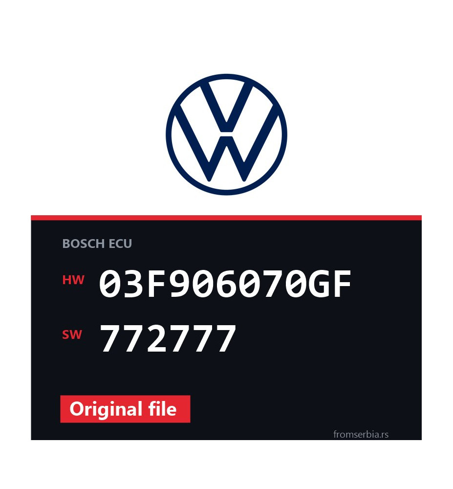 VW Polo 03F906070GF 772777 original ECU file