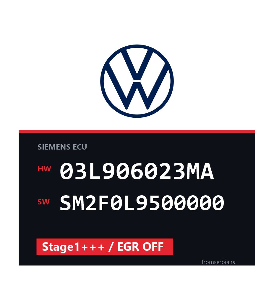 VW Polo 03L906023MA SM2F0L9500000 Stage1+++ / EGR OFF tuning file