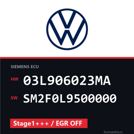 VW Polo 03L906023MA SM2F0L9500000 Stage1+++ / EGR OFF tuning file