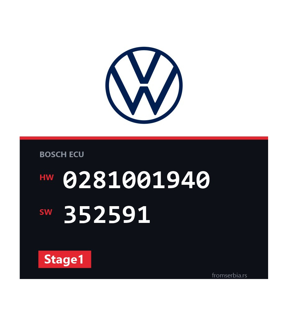 VW Polo 0281001940 352591 Stage1 tuning file