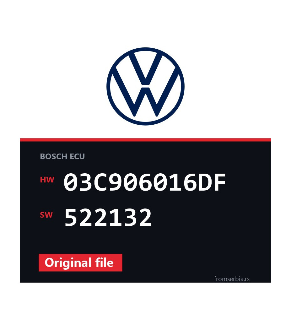 VW Scirocco 03C906016DF 522132 original ECU file